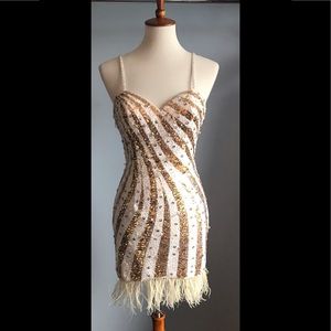 White and gold Party Time dress